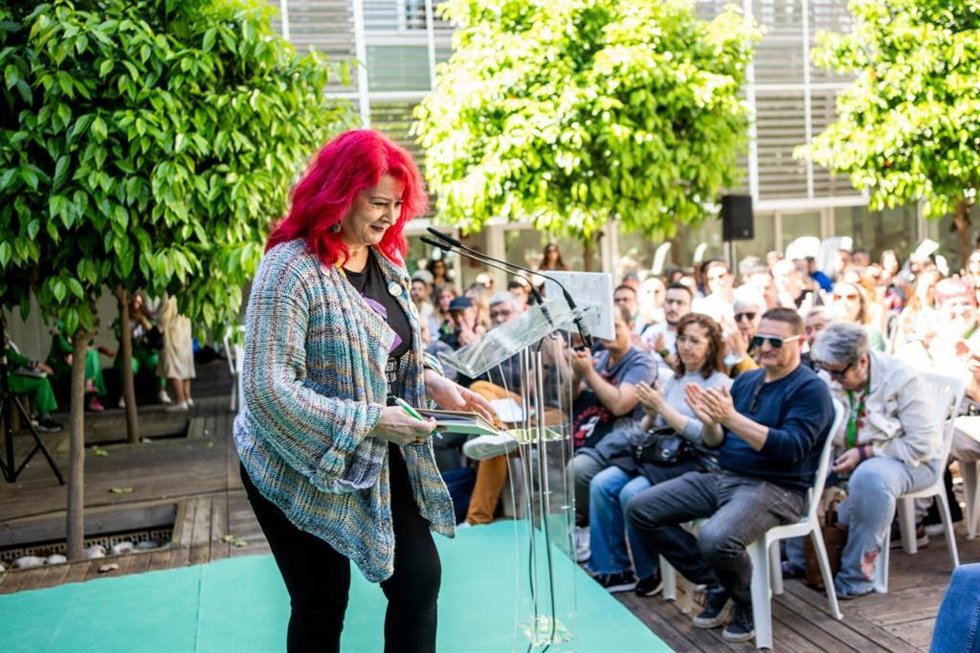 La portavoz de Adelante Andalucía en Córdoba, Mariví Serrano, en un acto de su partido.