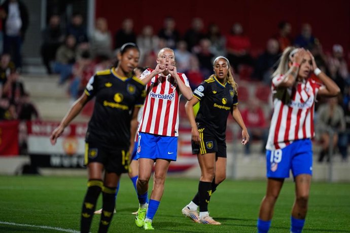 Synne Jensen, durante un partido con el Atlético de Madrid.