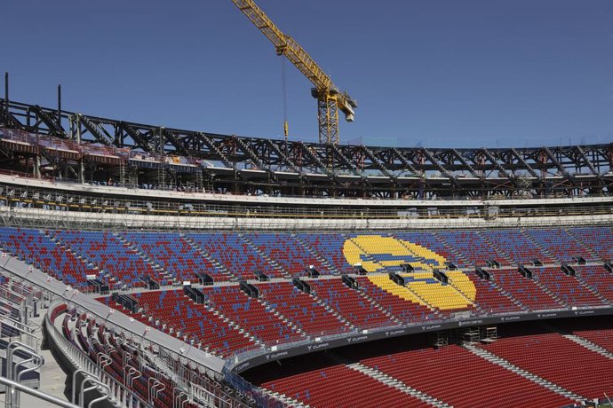Vistas das obras de construção do Estádio Spotify Camp Nou em 23 de setembro de 2025 em Barcelona, Espanha.