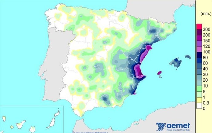 Las lluvias acumuladas desde principios de mes se cifran en 10 l/m2, menos de la mitad de lo normal.
