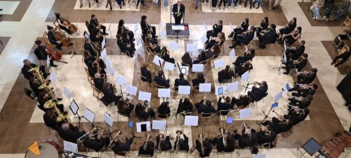 Banda de Música Juventudes Musicales Universidad de León (ULE), que participará este fin de semana en el XVIII Certamen Galego de Bandas de Música.