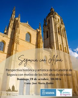 Cartel anunciador de la visita