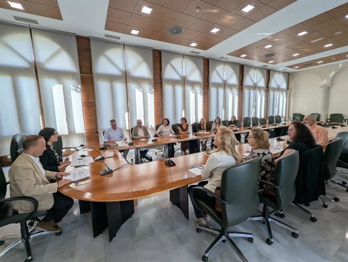 La delegada de Desarrollo Educativo de la Junta en Granada, María José Martín, ha presidido la reunion con responsables de escuelas infantiles