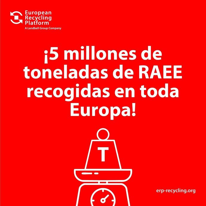 European Recycling Platform gestiona más de cinco millones de toneladas de RAEE: equivalen al paso de 500 Torres Eiffel.
