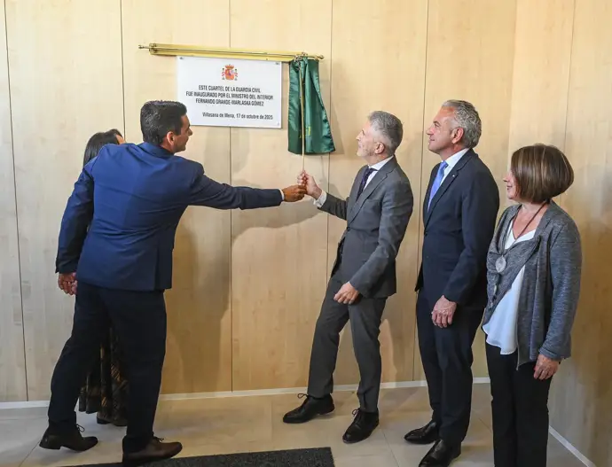 Grande-Marlaska, durante la inauguración del cuartel de la Guardia Civil en Villasana de Mena. - TOMÁS ALONSO - EUROPA PRESS
