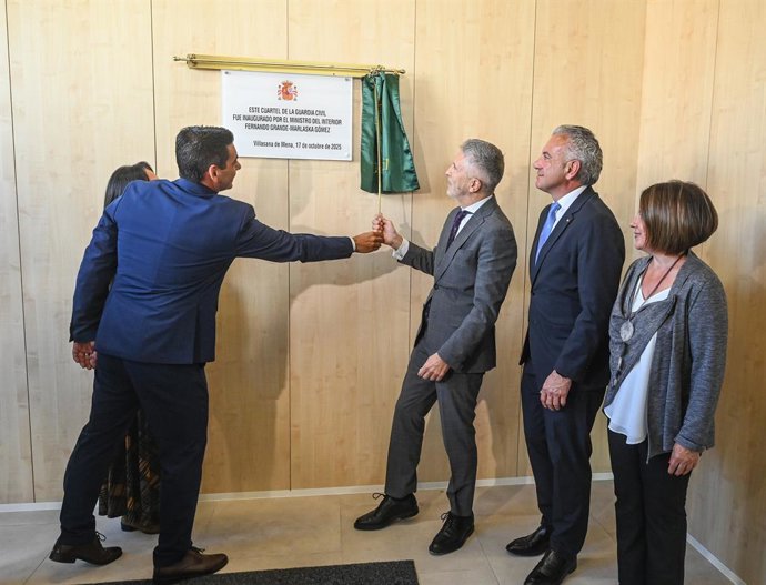 Grande-Marlaska, durante la inauguración del cuartel de la Guardia Civil en Villasana de Mena.