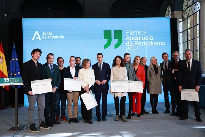 Archivo - Acto de entrega de los XXXIX Premios Andalucía de Periodismo, en diciembre de 2024