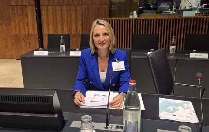 La consellera de Trabajo, Función Pública y Diálogo Social, Catalina Cabrer, en el Consejo de la Unión Europea en materia de Empleo y Política Social en Luxemburgo.