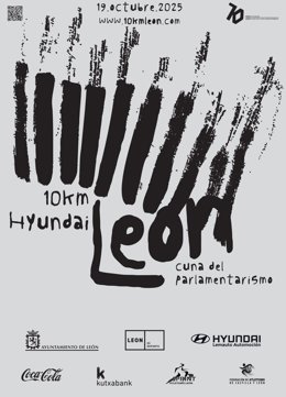 Archivo - Cartel de la carrera '10km León Cuna del Parlamentarismo 2025'.