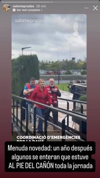 Pradas, sobre su vídeo en Instagram el 29O: "Un año después algunos se enteran de que estuve al pie del cañón"