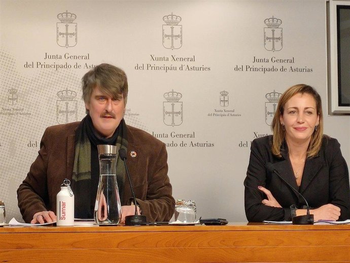 Archivo - Los diputados de Convocatoria por Asturias-IU Xabel González Vegas y Delia Campomanes