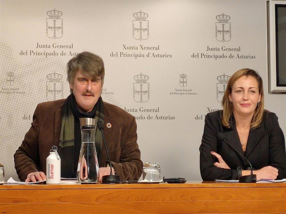 Archivo - Los diputados de Convocatoria por Asturias-IU Xabel González Vegas y Delia Campomanes