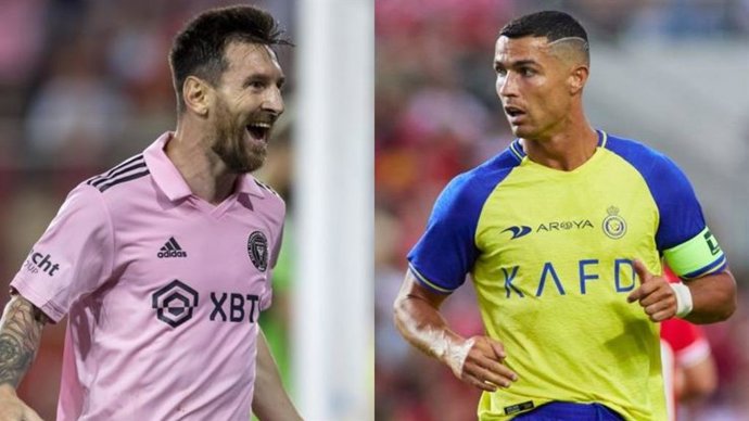 Archivo - Los futbolistas Leo Messi (Inter MIami) y Cristiano Ronaldo (Al-Nassr).
