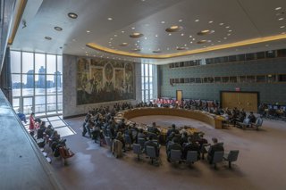 Archivo - UNITED NATIONS, April 3, 2019  The United Nations Security Council meeting on the situation in Haiti is held in the Security Council chamber, with drapes pulled open, at the UN headquarters in New York, on April 3, 2019. UN Security Council look
