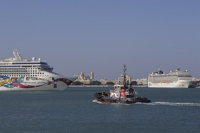 Dos cruceros atracados este pasado viernes en el Puerto de Cádiz.