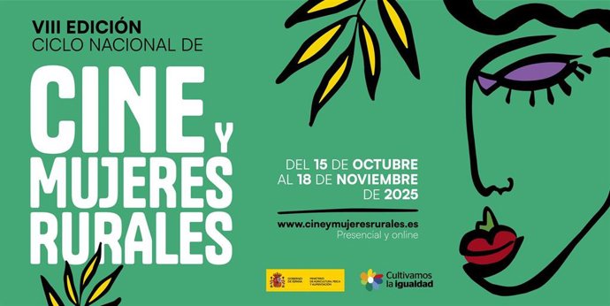 Cartel del ciclo 'Cine y Mujeres Rurales', en el que participa la Filmoteca de Andalucía, con proyecciones en varias provincias andaluzas.