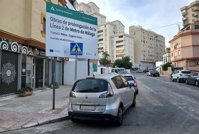 Nueva reordenan del tráfico en la zona de la calle Santa Elena por el avance de las obras del metro de Málaga.