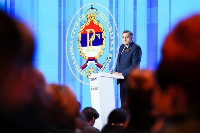 Archivo - RUSSIA, MOSCOW - MAY 8, 2025: The President of Bosnia and Herzegovina's Republika Srpska, Milorad Dodik, speaks at the Rossiya National Centre