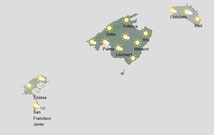 Predicción meteorológica para hoy, domingo 19 de octubre, en Baleares: cielo poco nuboso y temperaturas en ascenso
