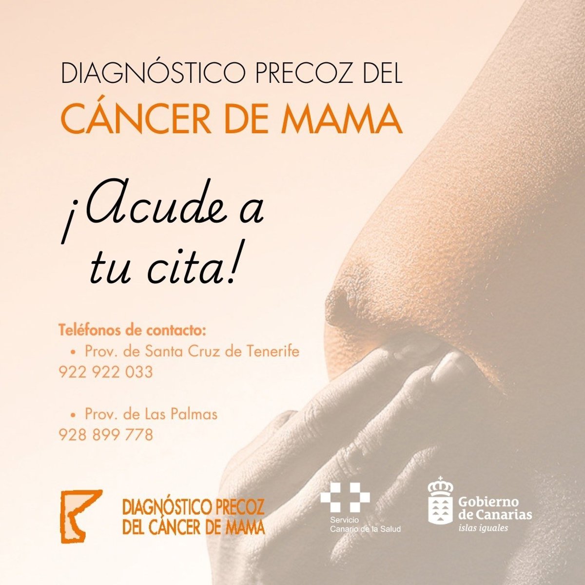 Canarias recuerda la importancia de realizarse revisiones periódicas para una detección precoz del cáncer de mama