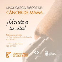 Canarias recuerda la importancia de participar en el cribado poblacional del cáncer de mama para una detección precoz