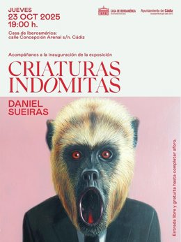 Cartel de la exposición 'Criaturas indómitas' de Daniel Sueiras.