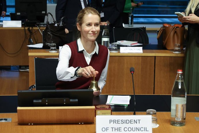 La Alta Representante de la UE, Kaja Kallas, en el encuentro de ministros de Exteriores de la UE.