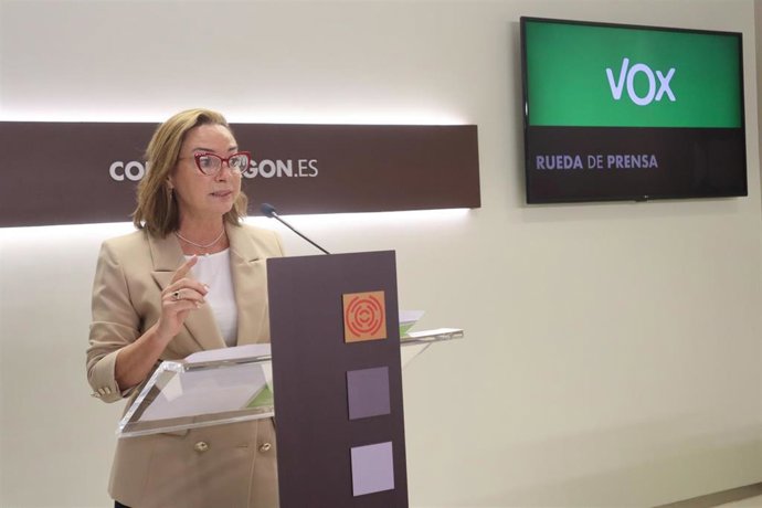 La diputada de VOX en las Cortes de Aragón, Carmen Rouco.
