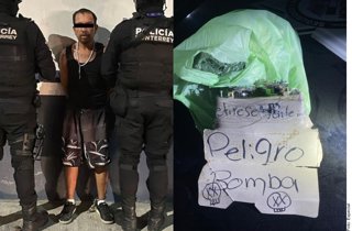 Policía captura a hombre con bolsa que simulaba contener una bomba en Monterrey
