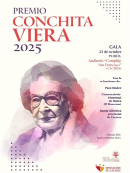 Cartel de los Premios Conchita Viera de la Diputación de Cáceres