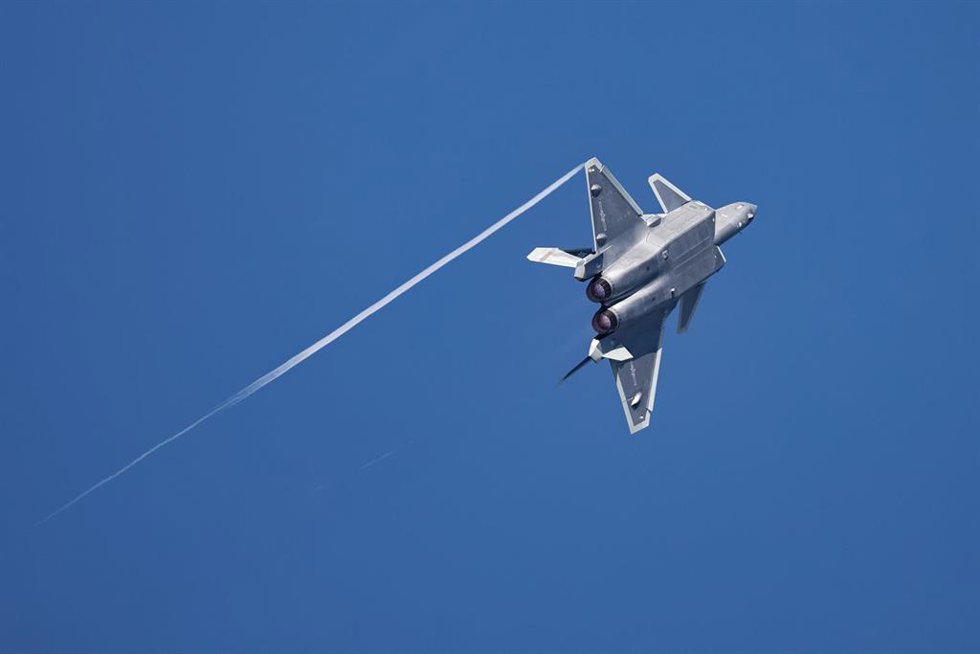 Imagen de archivo de un caza de la Fuerza Aérea de China.
