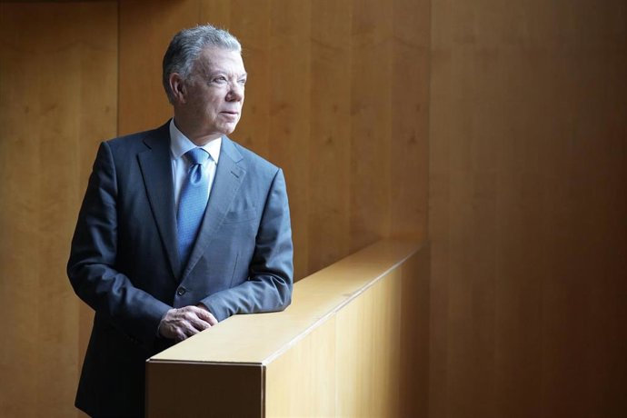 El expresidente de Colombia y premio Nobel de la Paz, Juan Manuel Santos, en declaraciones con Europa Press.