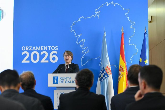 El conselleiro de Facenda, Miguel Corgos, en la rueda de prensa