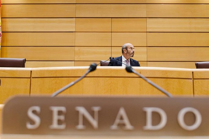 Archivo - El presidente del Senado, Pedro Rollán, durante una sesión de control al Gobierno en el Senado, a 16 de septiembre de 2025, en Madrid (España). 