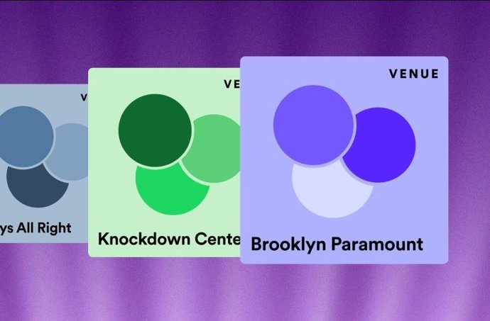 Novos recursos para acompanhar locais de shows no Spotify.