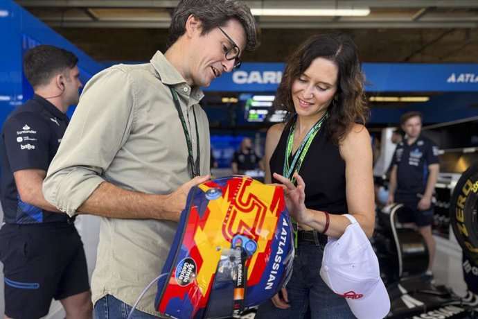 La presidenta de la Comunidad de Madrid, Isabel Díaz Ayuso, durante su asistencia al Gran Premio de Estados Unidos de Fórmula 1,