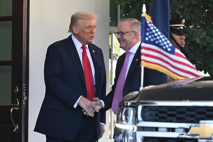 Donald Trump e Anthony Albanese na Casa Branca