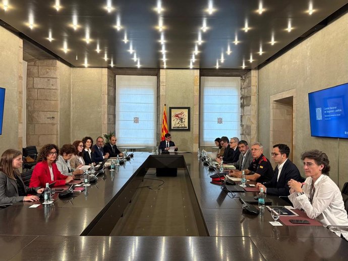 El Comitè Nacional de Seguretat i Justícia, encabezado por el presidente de la Generalitat, Salvador Illa