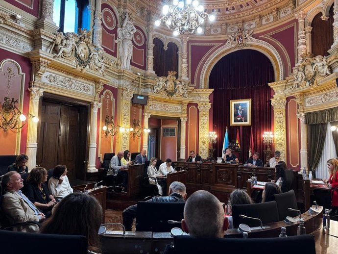 Pleno extraordinario en el Ayuntamiento de Ourense, presidido por el alcalde, Gonzalo Pérez Jácome