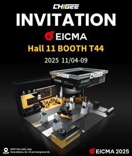 CHIGEE brings CG Radar (BSD mirror) and XR-1 dash cam to EICMA 2025. Hall 11, Booth T44, Nov 4-9.