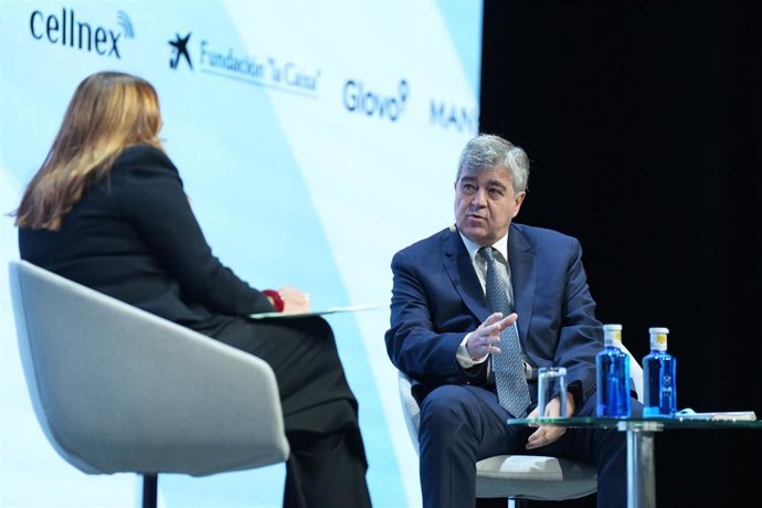 El director general de Fundación La Caixa, Josep Maria Coronas, durante la segunda jornada del foro 'World in Progress', en el Palau de Congressos de Catalunya, a 21 de octubre de 2025, en Barcelona, Catalunya (España)