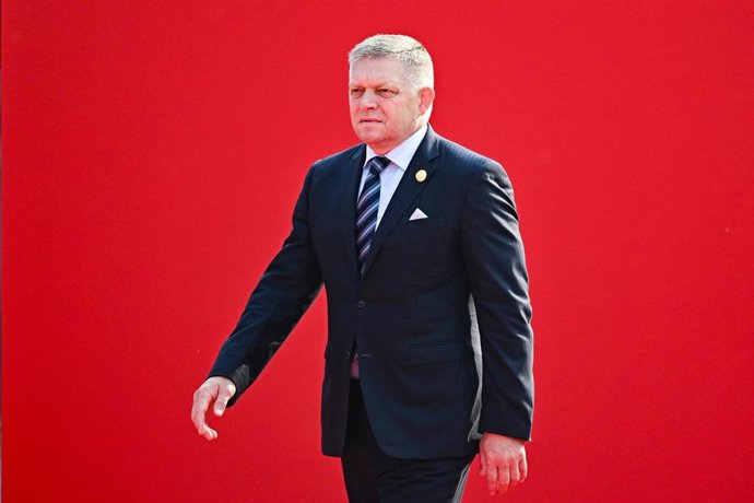 Archivo - El primer ministro de Eslovaquia, Robert Fico, durante una visita oficial a Pekín, China, en septiembre de 2025 (archivo)