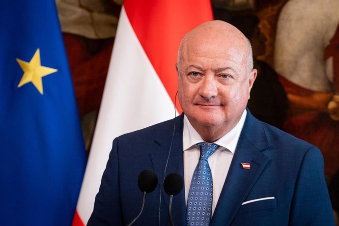 Archivo - El canciller de Austria, Christian Stocker, durante una rueda de prensa en la capital de Italia, Roma (archivo)