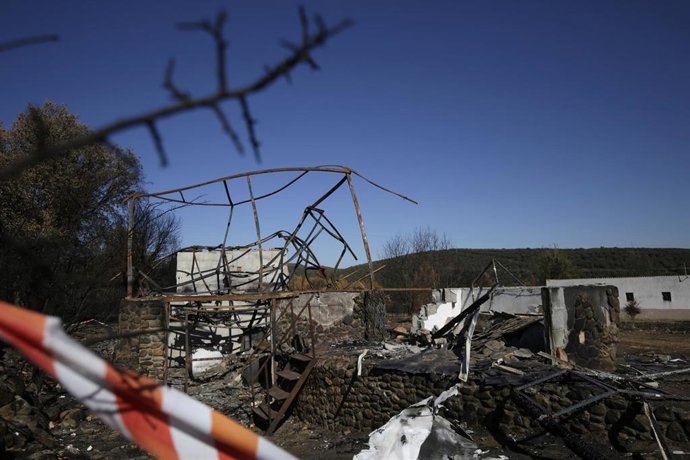 Paisaje en Las Médulas, a 2 de octubre de 2025, en El Bierzo, León, Castilla y León (España). El incendio de Las Médulas en agosto de 2025 ha sido uno de los más devastadores en la historia reciente de este paraje natural y Patrimonio de la Humanidad. 