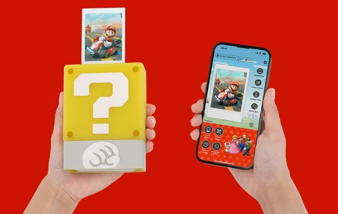Instax mini Link para Nintendo Switch e o estojo inspirado em Super Mario para a instax mini Link 3