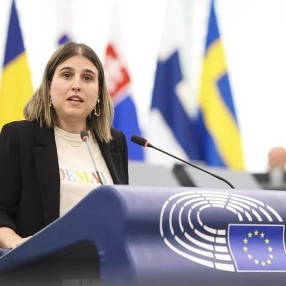 La eurodiputada del PSOE Alícia Homs interviene en el Parlamento Europeo.