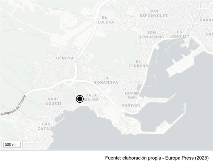 Ubicación de los seis locales comerciales precintados.