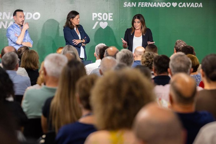 La parlamentaria del PSOE-A, Ángeles Férriz, en un encuentro en el PSOE de San Fernando.