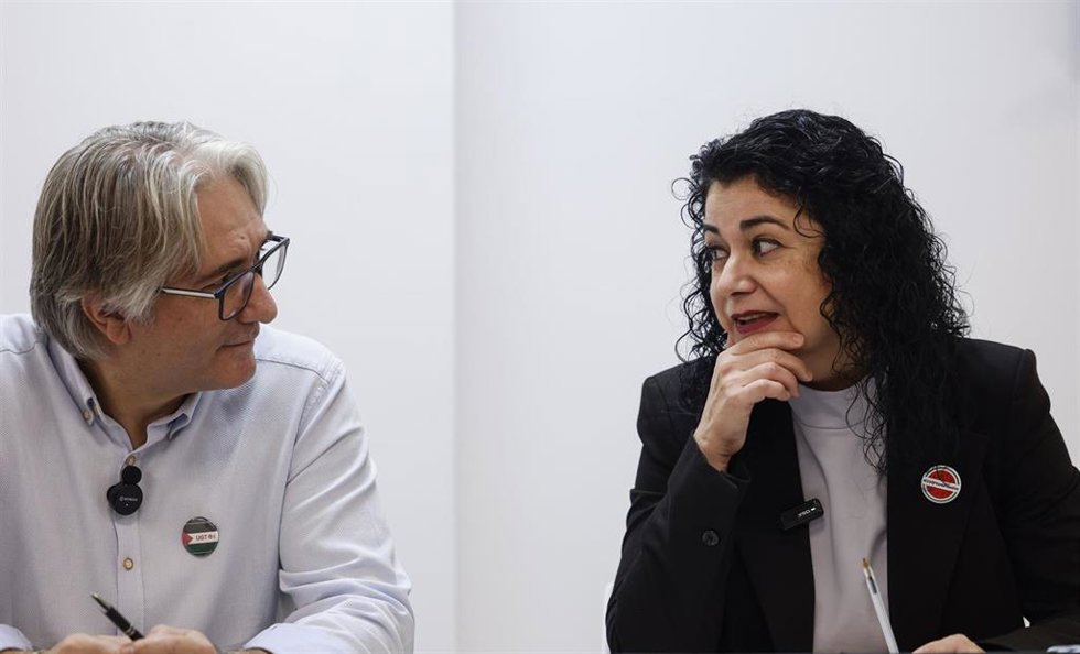 El secretario general de UGT-PV, Tino Calero Vaquerizo, y la secretaria de general de CCOO PV, Ana García Alcolea, en imagen de archivo