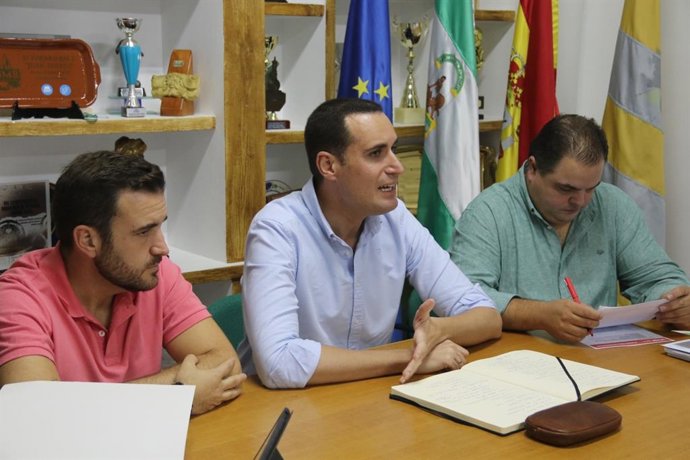 El secretario general del PSOE de Jaén, Juan Latorre, en la reunión.
